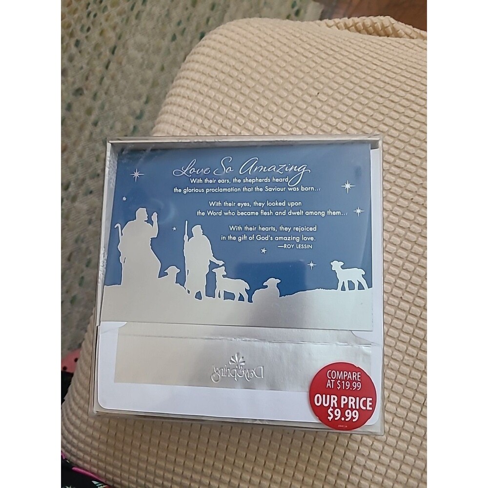 Dayspring 20 Christian Christmas Cards Love And Christmas, Silver Trim